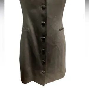 ZARA Halter Black Shawl Collar Tuxedo Dress Black Size Medium thumbnail 7