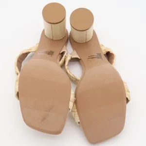 A New Day Braided Raffia Block Heel Mules Beige Square Toe Sandals Womens Size 8 thumbnail 9