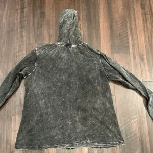 Rising International Hoodie L Grey Owl‎ Appliqué Acid Wash Boho Hippie Zip Up thumbnail 8