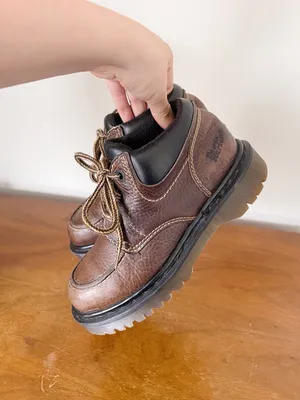 Dr Martens • vintage 8458 lace up boots ankle brown leather chunky lug sole MIE thumbnail 8