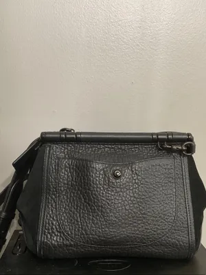 Coach Drifter 38388 Black Mixed-Leather Top Handle Satchel with Strap thumbnail 6
