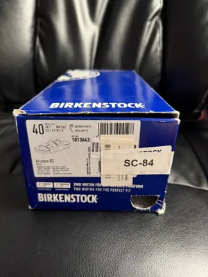 New with Box Birkenstock Arizona Blue Leather Soft Footbed 1013644 Regular thumbnail 7