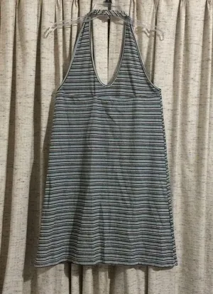 American Eagle Stripe Ribbed Halter Dress thumbnail 5