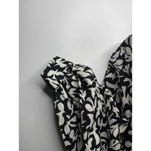 Danielle Knoll Anthropologie Whimsy‎ Bird Black White Button Down small boho thumbnail 6