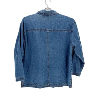 vintage Blair denim jacket embroidered cat garden designs on pockets size L thumbnail 2