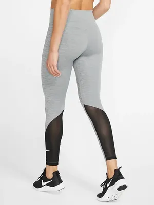 Nike One 7/8 Training Tights Leggings Gray Black Mesh thumbnail 2
