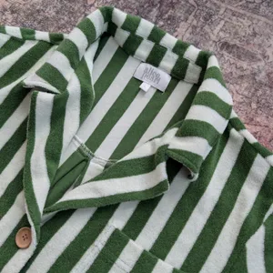 Alice Pearl Brooklyn Weekend‎ Top in Green Stripe Size Large Womans thumbnail 4