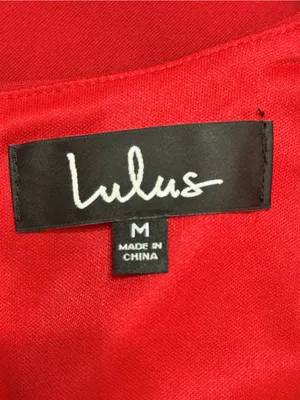 NWT Lulus Women’s Red Forever Chic Red Long SleeveMidi Dress Size Medium thumbnail 5