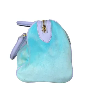 Vintage Juicy Couture light blue and lilac velour satchel bag thumbnail 4