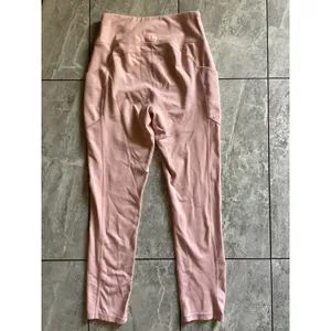 Jaanuu Womens High Waisted Yoga Scrub Pants Blush Pink Cargo Zipper Pocket M thumbnail 8