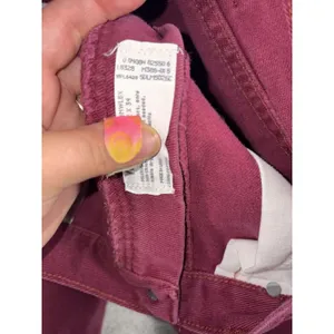 VTG Women's 90s Burgundy Denim Wrangler Jeans WPL6428 12x34 Cowgirl Cut thumbnail 3