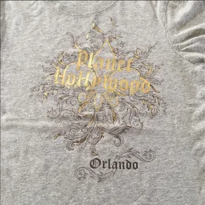 Vintage Y2K Planet Hollywood Orlando Gray Graphic Tee thumbnail 2