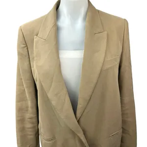 Zara Brown Tan One Button Notch Collar Long Sleeve Blazer Coat Jacket Size M thumbnail 3