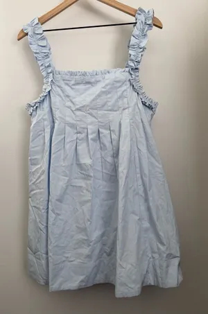 Runway Scout Women’s 14 Baby Blue Babydoll Mini Dress Ruffle Pleated Coquette‎ thumbnail 1
