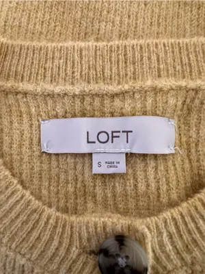 LOFT Soft Fuzzy Knit Button-Down Cardigan Size S thumbnail 10
