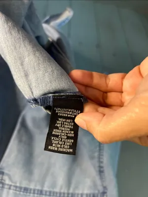 Rewash American Original Light Blue Denim Tie-Front Button Down S/L Shirt, XL thumbnail 6
