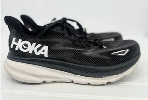 Hoka One One Clifton 9 Womens 11D 11 Wide Black‎ Running Shoes Athletic Sneakers thumbnail 1