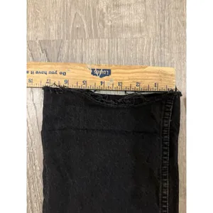 ASOS 100% Cotton Button Fly Straight Leg‎ Denim Jeans Sz. 28 X 31 Black Raw Hem thumbnail 7