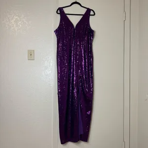 Venus Purple Sequin Maxi Dress Size XL thumbnail 2