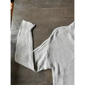 American Eagle Grey Pullover Knit Sweater Partial Button Long Sleeves Size S‎ thumbnail 3