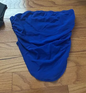 SheIn Blue Ruched Tube Shear Top - Women thumbnail 1