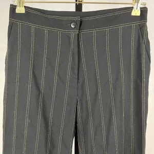 EP Pro Golf Pants Womens 4 Black Tan Pin Stripe Straight Leg High Rise Stretch thumbnail 3