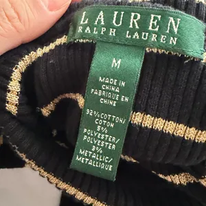 LAUREN RALPH LAUREN Black Metallic Turtleneck Knit Sweater Sz M thumbnail 6