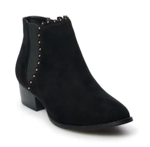 Black Suede Ankle Boots with Studs - LC Lauren Conrad Dear Women Ankle Boots thumbnail 1