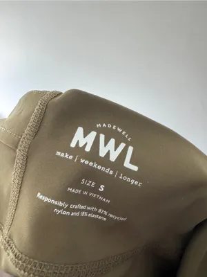 Madewell MWL High Rise 7" Olive Green Biker Shorts‎ thumbnail 6