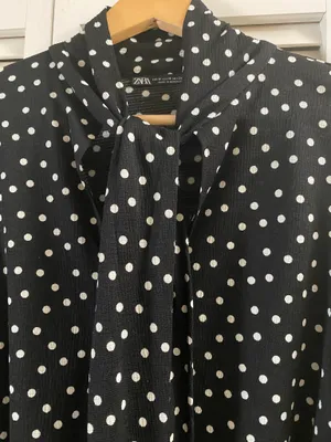 Zara Black and White Polka Dot Blouse  thumbnail 2