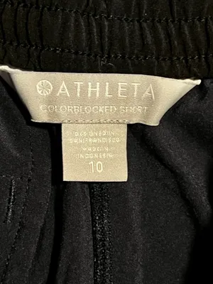Womens sz10 Athleta Colorblocked Brooklyn Athletic Shorts-navy blue/black thumbnail 7