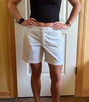 LOFT White Linen Shorts thumbnail 1