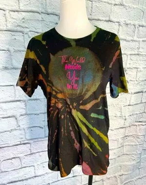 Reverse dye graphic tee shirt new size unisex medium thumbnail 1