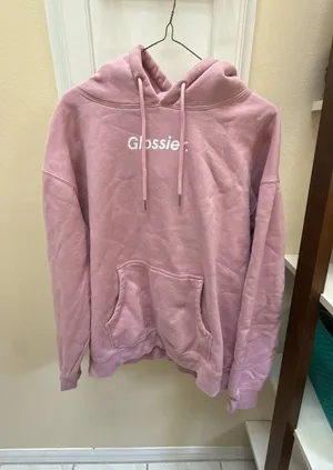 Glossier Original Pink Pullover Hoodie Size L thumbnail 1