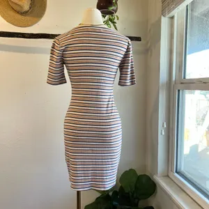 Abercrombie & Fitch Stretch Striped Button Detail Short Sleeve Dress Size XS NEW thumbnail 5