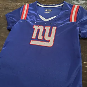 New York Giants Women’s Medium NFL Team Apparel Rhinestone Logo Shirt Tee Blue thumbnail 1