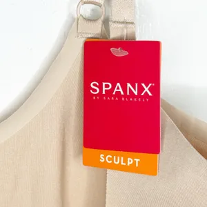 SPANX OnCore Open-Bust Mid Thigh Bodysuit Soft Nude NEW Size 1X Slimming Shaping thumbnail 8