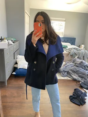 The Limited Two tone blue Wrap Dress Jacket thumbnail 4