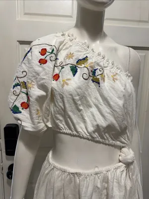 FARM RIO Pitanga Embroidery One Shoulder Cut Out Maxi Dress Size S- $325 MSRP thumbnail 5