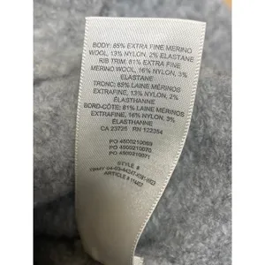 Aritzia Wilfred Dorothy Gray Wool V Neck Long Sleeve Cardigan Sweater Top Sz 2XS thumbnail 6