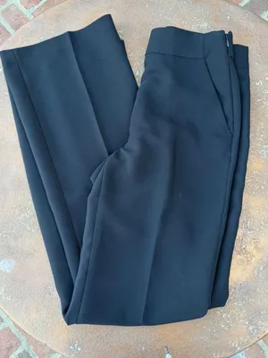 H&M Black wide leg high rise slack pants sz 4 #preppy #business #timeless thumbnail 5