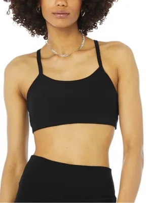 NWT Alo Yoga Black Alosoft Gratitude Bra Medium thumbnail 1