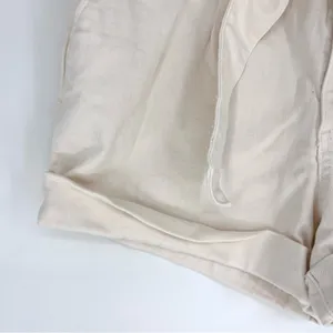 Express‎ Shortie Extreme High Rise with Tie Belt Paper Bag Shorts Cream Size 6 thumbnail 5