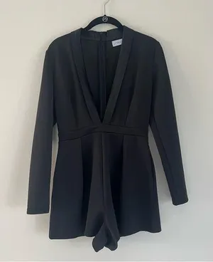 Lioness black deep v romper thumbnail 1