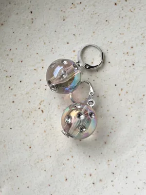 Handmade round beads y2k cute dangle earrings⭐️ thumbnail 3