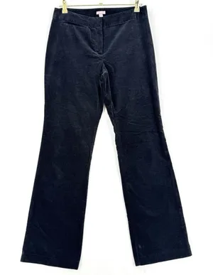 J.Jill Black Velvet Pants Women’s 6 Stretch Straight Leg Cotton Holiday Luxury thumbnail 1