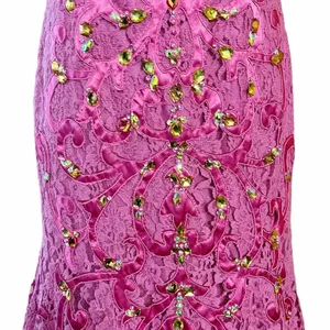 JOVANI Pink Lace Dress Strapless Mermaid Sweetheart Gown Prom Formal Gala 6 NWT thumbnail 6