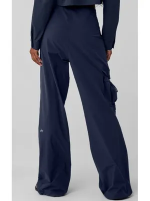 Alo Megastar Cargo Pants High OR Low Rise Navy Wide Leg Outdoor Hiking Utility M thumbnail 2