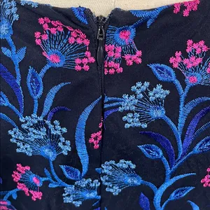 Kensie Blue and Pink Embroidered Floral Maxi Dress thumbnail 5