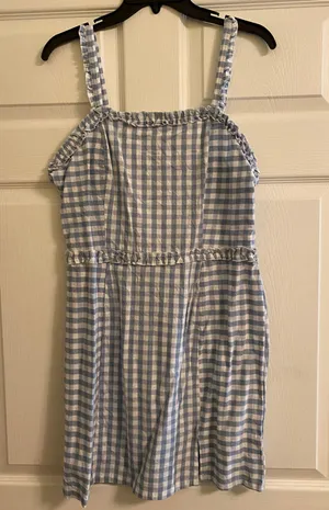 Blue And White Plaid Dress thumbnail 1